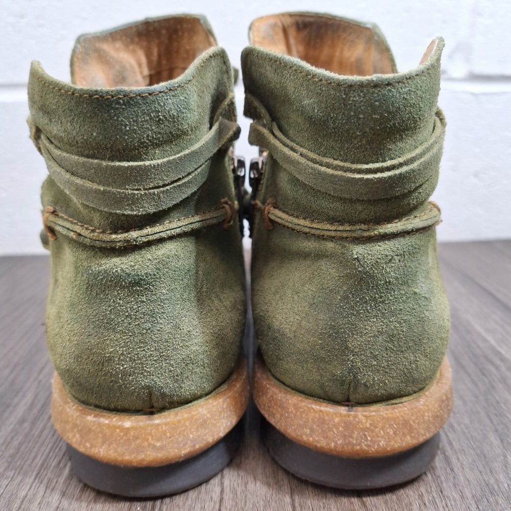 Born Olive Green Suede Ankle Boots - Picture 4 of 10